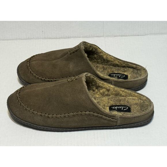 Clarks Men's Slippers 12W Leather Upper - Picture 3 of 9